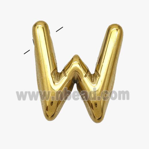 Stainless Steel Letter-W Pendant Gold Plated