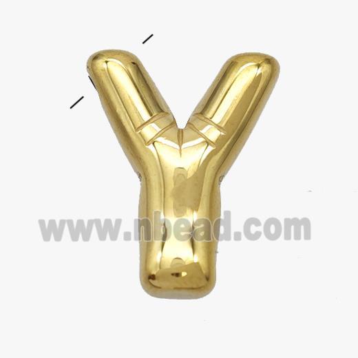 Stainless Steel Letter-Y Pendant Gold Plated