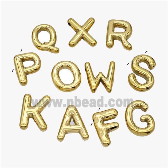 Stainless Steel Letter Pendant Mix Alphabet Gold Plated