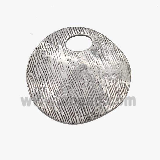 Raw Stainless Steel Circle Pendant Brushed