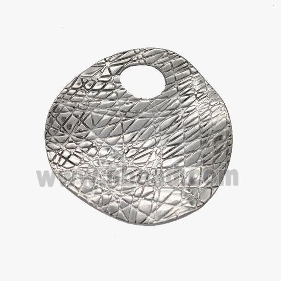 Raw Stainless Steel Circle Pendant Brushed