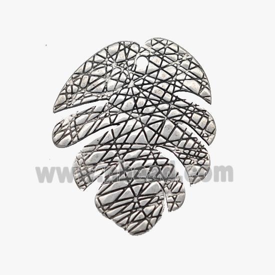 Raw Stainless Steel Leaf Pendant Brushed