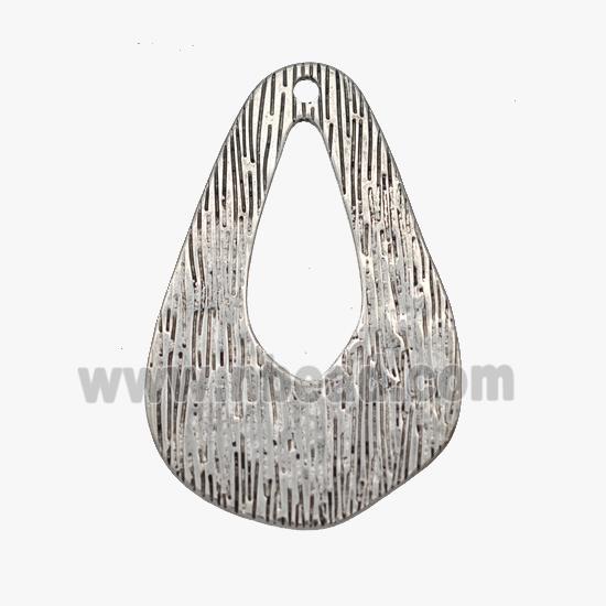 Raw Stainless Steel Teardrop Pendant Brushed