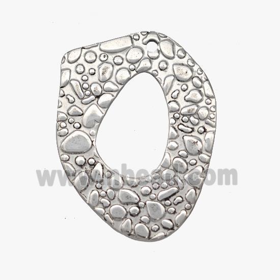 Raw Stainless Steel Pendant Hammered