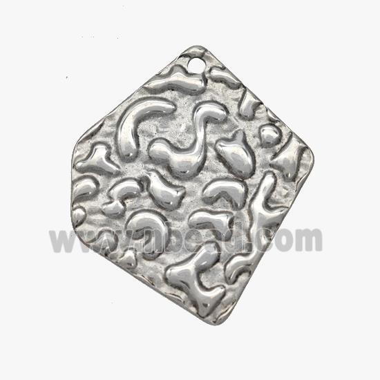 Raw Stainless Steel Slice Pendant Hammered