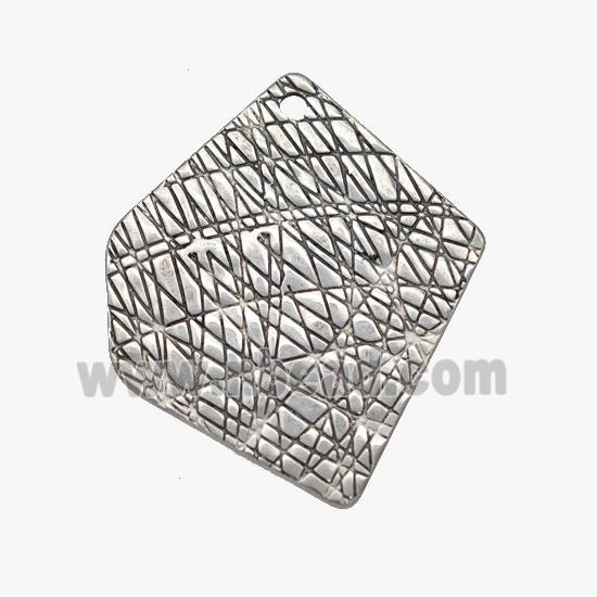 Raw Stainless Steel Slice Pendant Brushed