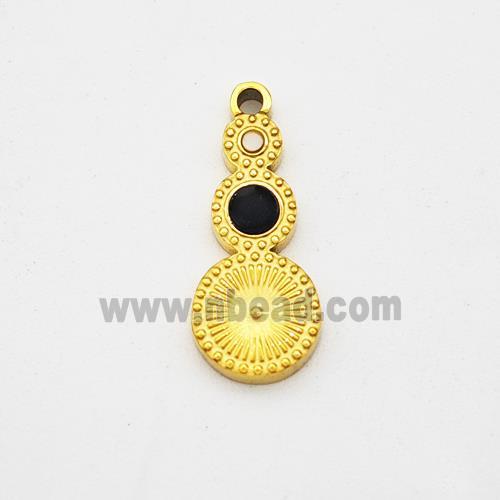 Stainless Steel Clock Pendant Pave Acrylic Gold Plated