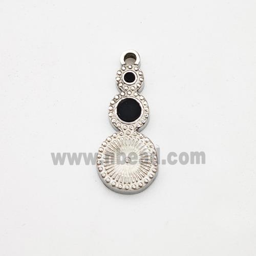 Raw Stainless Steel Clock Pendant Pave Acrylic