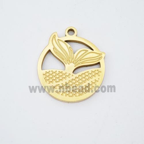 Stainless Steel Mermaid Pendant Gold Plated