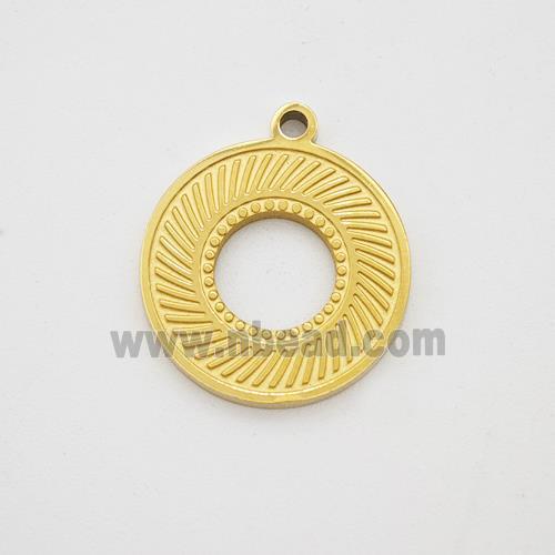 Stainless Steel Sun Pendant Gold Plated