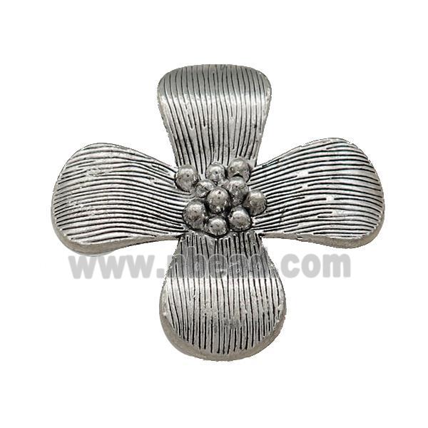 Tibetan Style Zinc Flower Pendant Antique Silver