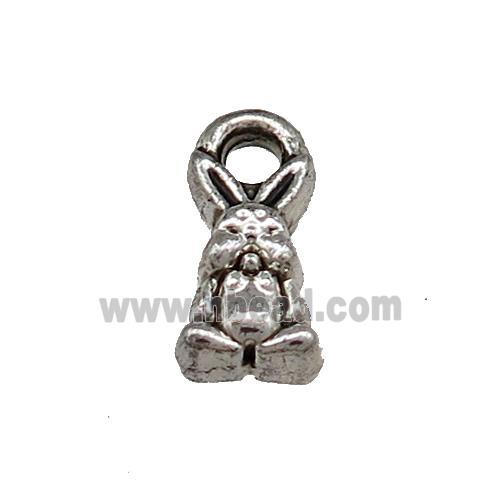 Tibetan Style Zinc Rabbit Pendant Antique Silver