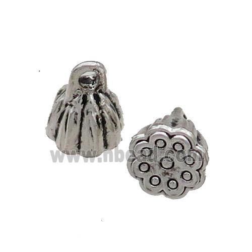 Tibetan Style Zinc Lotus Pendant Antique Silver