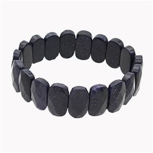 Blue Sandstone Bracelet Stretchy, approx 11-20mm