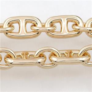 Alloy Chain, lt.gold plated, approx 14-17mm, 15-26mm