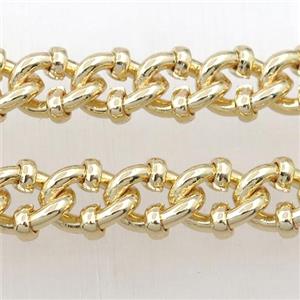 Copper chains, gold plated, approx 11-13mm