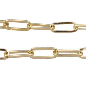 Iron Chain Gold Plated, approx 7.6x20mm