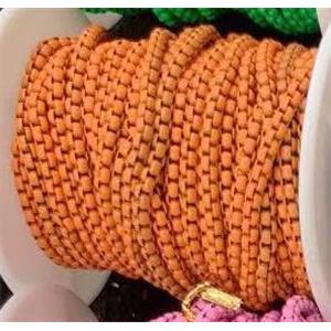 copper box chain with orange fireLacquered, approx 3mm