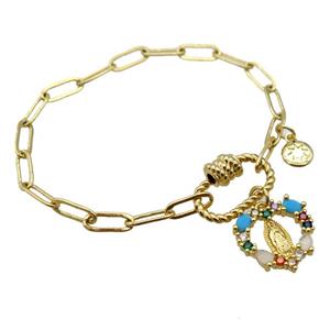 copper bracelet, gold plated, approx 4x11mm, 18cm length