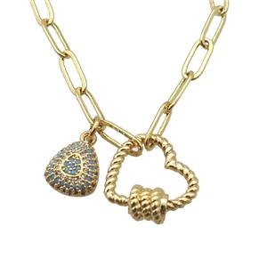 copper necklace, gold plated, approx 4x11mm, 44cm length