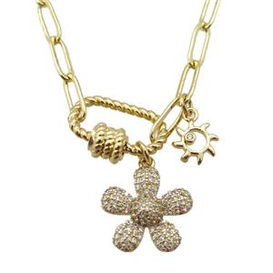 copper necklace, gold plated, approx 4x11mm, 44cm length