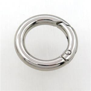 copper keychain clasp, platinum plated, approx 28mm dia
