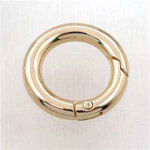 copper keychain clasp, circle, gold plated, approx 24mm dia