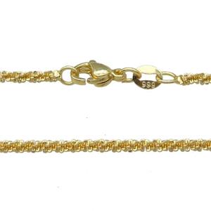 Copper Necklace Chain Unfaded Gold Plated, approx 2mm, 42cm length