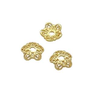 Copper BeadCaps Unfaded Gold Plated, approx 8mm