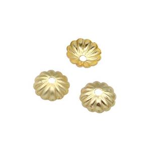 Copper BeadCaps Unfaded Gold Plated, approx 7.5mm