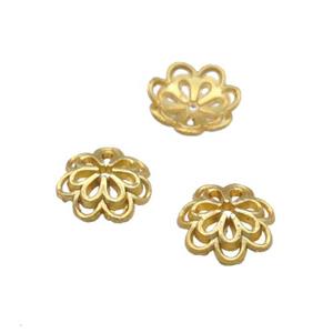 Copper BeadCaps Unfaded Gold Plated, approx 8mm