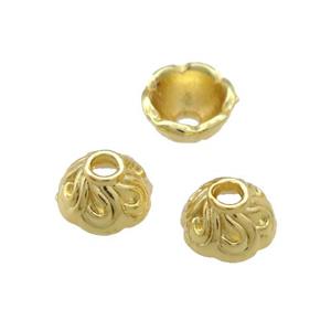 Copper BeadCaps Unfaded Gold Plated, approx 7.5mm