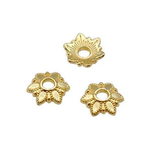 Copper BeadCaps Unfaded Gold Plated, approx 7.8mm