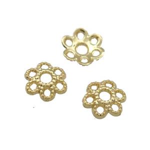 Copper Bead Caps Unfaded Gold Plated, approx 6mm