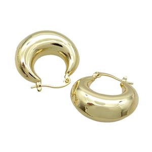 Copper Latchback Earring Gold Plated, approx 27mm