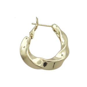 Copper Latchback Earring Gold Plated, approx 27-31mm