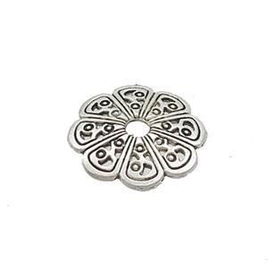 Tibetan Style Zinc Beadcaps Antique Silver, approx 13.5mm