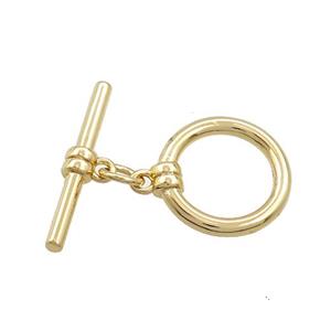 Copper Toggle Clasp Gold Plated, approx 14mm, 21mm