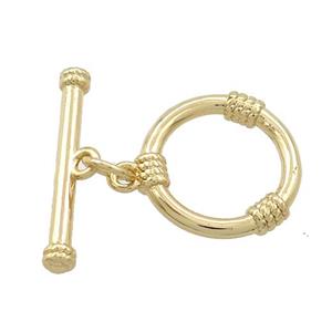 Copper Toggle Clasp Gold Plated, approx 15mm, 21mm