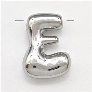 Copper Letter-E Pendant Platinum Plated, approx 15-21mm