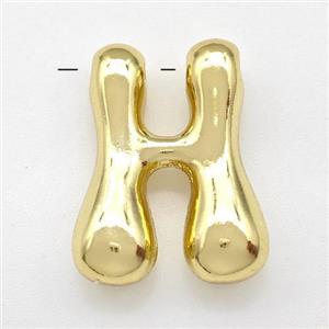 Copper Letter-H Pendant Gold Plated, approx 15-21mm
