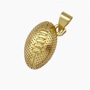 American Football Charms Copper Rugby Pendant Sport Gold Plated, approx 9-16mm