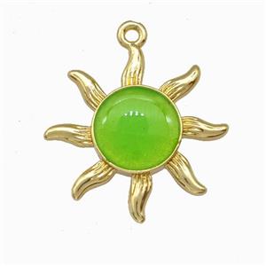 Copper Sun Pendant Gold Plated, approx 20mm