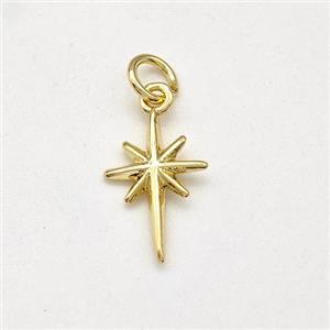 Copper Northstar Pendant Gold Plated, approx 9-14mm