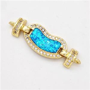 Copper Connector Pave Fire Opal Zirconia 18K Gold Plated, approx 10-18mm, 25mm