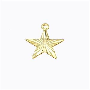 Copper Star Pendant Flat Gold Plated, approx 12mm