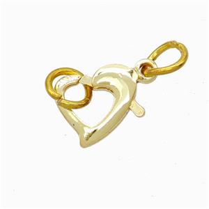 Copper Lobster Clasp Heart Gold Plated, approx 10mm