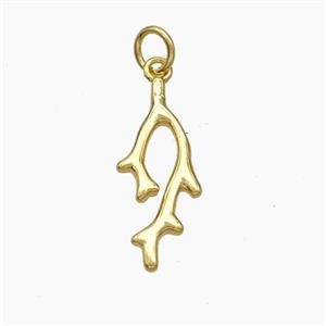 Copper Branch Pendant Gold Plated, approx 8.5-20mm