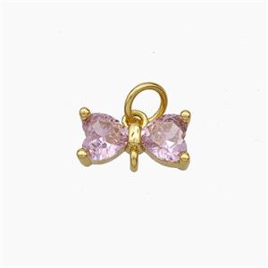 Copper Butterfly Pendant Pave Zirconia Gold Plated, approx 6-11mm