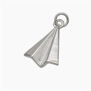 Paper Airplane Charms Copper Pendant Platinum Plated, approx 13-15mm